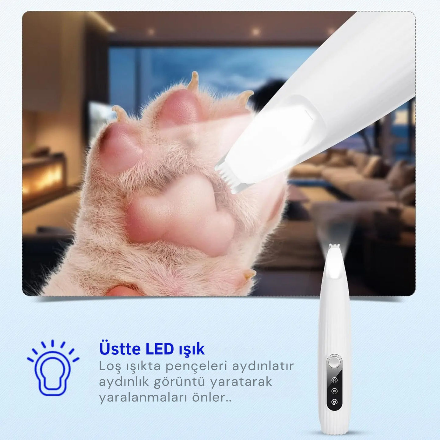 LED Işıklı Pet Pati Tıraş Makinasi